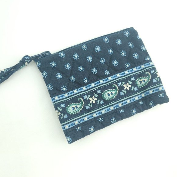 Vera Bradley Womens Navy Blue Floral Shoulder Strap Tote Bag And Zipper Pouch - Picture 5 of 15